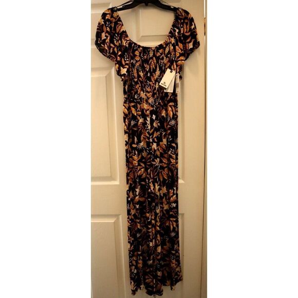 Rip Curl 00JWRO Women's Sz M Black Floral La Isla Flutter Sleeve Jumpsuit - Picture 1 of 11